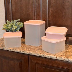 Pink Tupperware 4 piece set